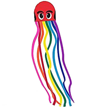 Windnsun Octopus Red 26'' Wide Deluxe Nylon Kite (70921)