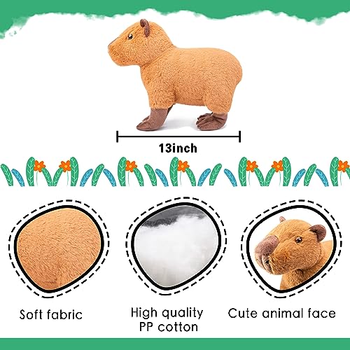 Simulation Wild Crawling Capybara Stuffed Animals Plush Toy 13 Long,Soft Toy Plusies For Kids Christmas Birthday