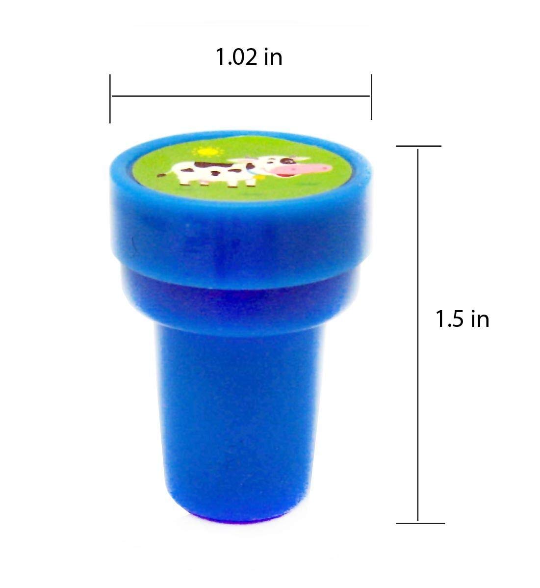 Tiny Mills 24 Pcs plastic, rubber Barnyard Farm Animals Stampers for Kids