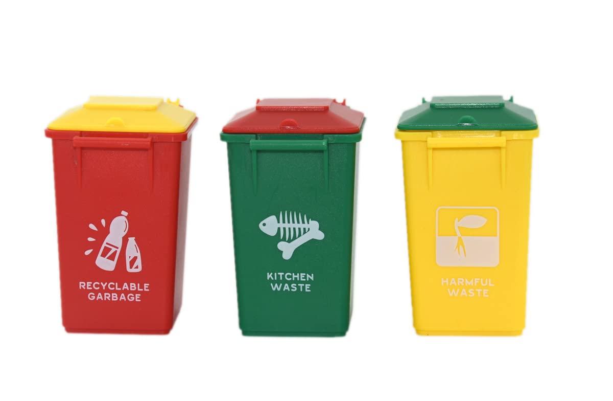 AITING Trash Can Toy Kids Toy Push Vehicles Garbage Truck's Trash Cans Mini Curbside Vehicle Garbage Bin