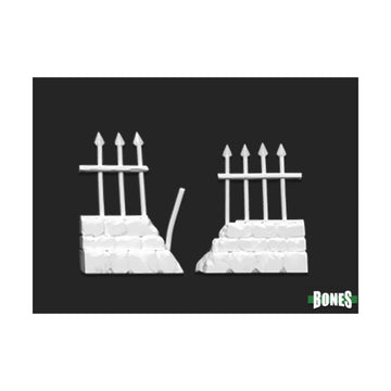 Reaper Miniatures Graveyard Ruined Fences (2) #77528 Bones Unpainted Plastic