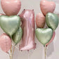 Sage Green Heart Balloon, 10Pcs Green Foil Heart Balloons, 18Inch Olive Green Heart Shape Balloons For Helium Birthday Party Dec