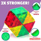 Playmags Magnetic Tiles, 30-Piece Magnet Squares Expansion Set, Construction Building Blocks, Starter Set For Kids Ages 3+