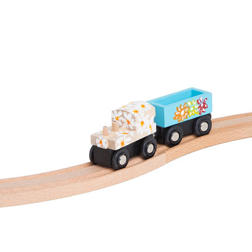 Orbrium 4 Assorted Unpainted Train Cars For Wooden Railway Compatible With Thomas, Chuggington, Brio, Great For Birthday Party T