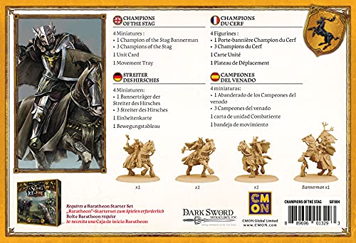 CMON A Song of Ice and Fire Tabletop Miniatures Game Champions of The Stag Unit Box (Multilingual Edition) - Strategy Game for mature-themeds  Ages 14+  2+ Players  45-60 Minute Playtime  Made by CMON