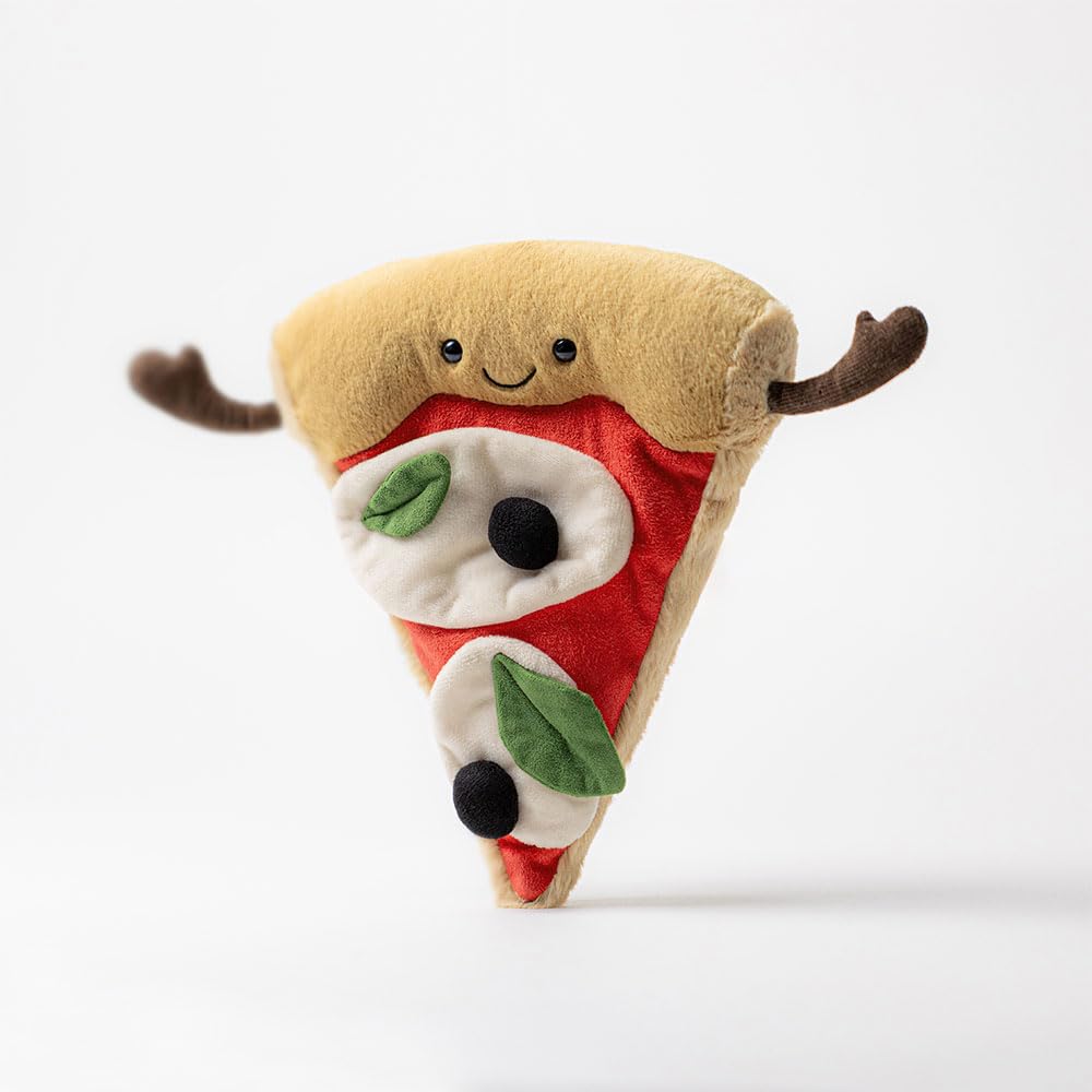 Jellycat Amuseables Pizza Slice Plush Toy, 9" Food Stuffed Toy, Polyester, Fun Gift