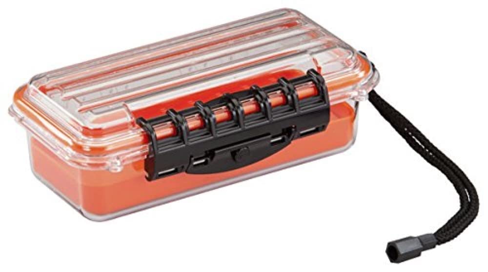 Plano Guide Series 3500 Field Box Waterproof Case, Orange, Small, Waterproof Dry Box with Wrist Strap for Boat, Kayak, and Campi
