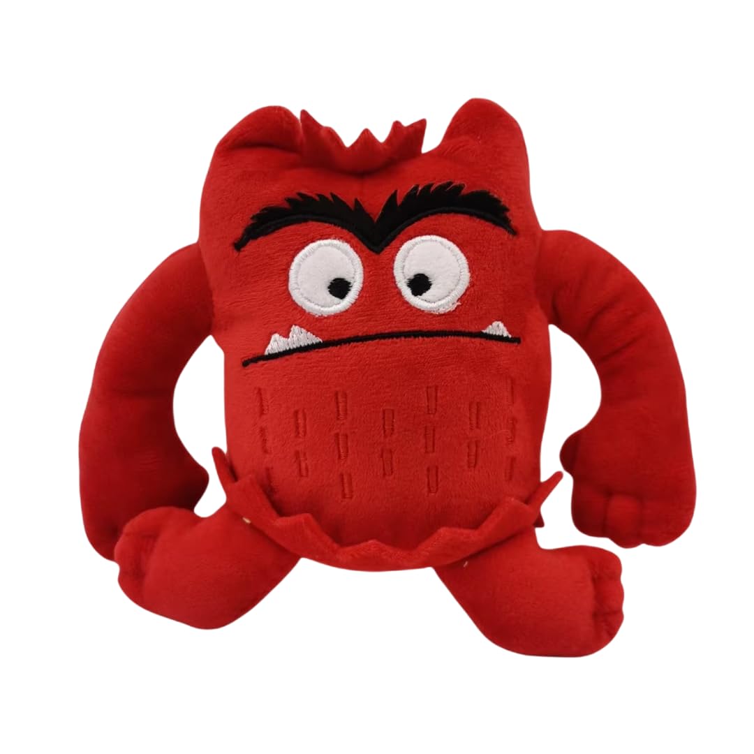Techmax Solution Red Anger Monster Plush Toy  Soft Sensory Stuffed Animal For Frustration And Big Feelings Recognition
