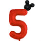 40 Inch Red Number 5 Balloon & Mini Mouse Head Balloon, 5Th Birthday Party Decoration Balloons, Cartoon Mouse Birthday Party Sup