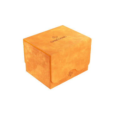 Sidekick 100+ Xl Convertible Deck Box | Sideloading Card Storage Box With Removable Cover | Holds 100 Double-Sleeved Cards In Extra Thick Inner Card Sleeves | Orange Color | Made By Gamegenic