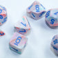Chessex Dice Set – 10Mm Festive Pop Art/Blue Plastic Polyhedral Dice Set – Dungeons And Dragons D&D Dnd Ttrpg Dice – Includes 7 Dice - D4 D6 D8 D10 D12 D20 D%