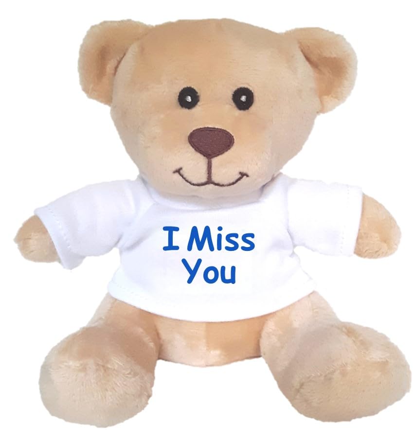 Hug-A-Booboo “I Miss You” Plush Teddy Bear - Super Cute 6” Small Plush Teddy Bear With Sweet Caring Message T-Shirt, Great For Gift, Gift Basket, Love, Military,Comfort A Friend