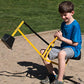Ride On Crane Digger W Stabilizing Base- Kids Outdoor Digging Excavator Play Toy Or Gift- Swing & Scooper Grab Function, Rotation Seat Goes 360 Degrees Around- Use In Backyard Sandbox, Dirt Or Snow