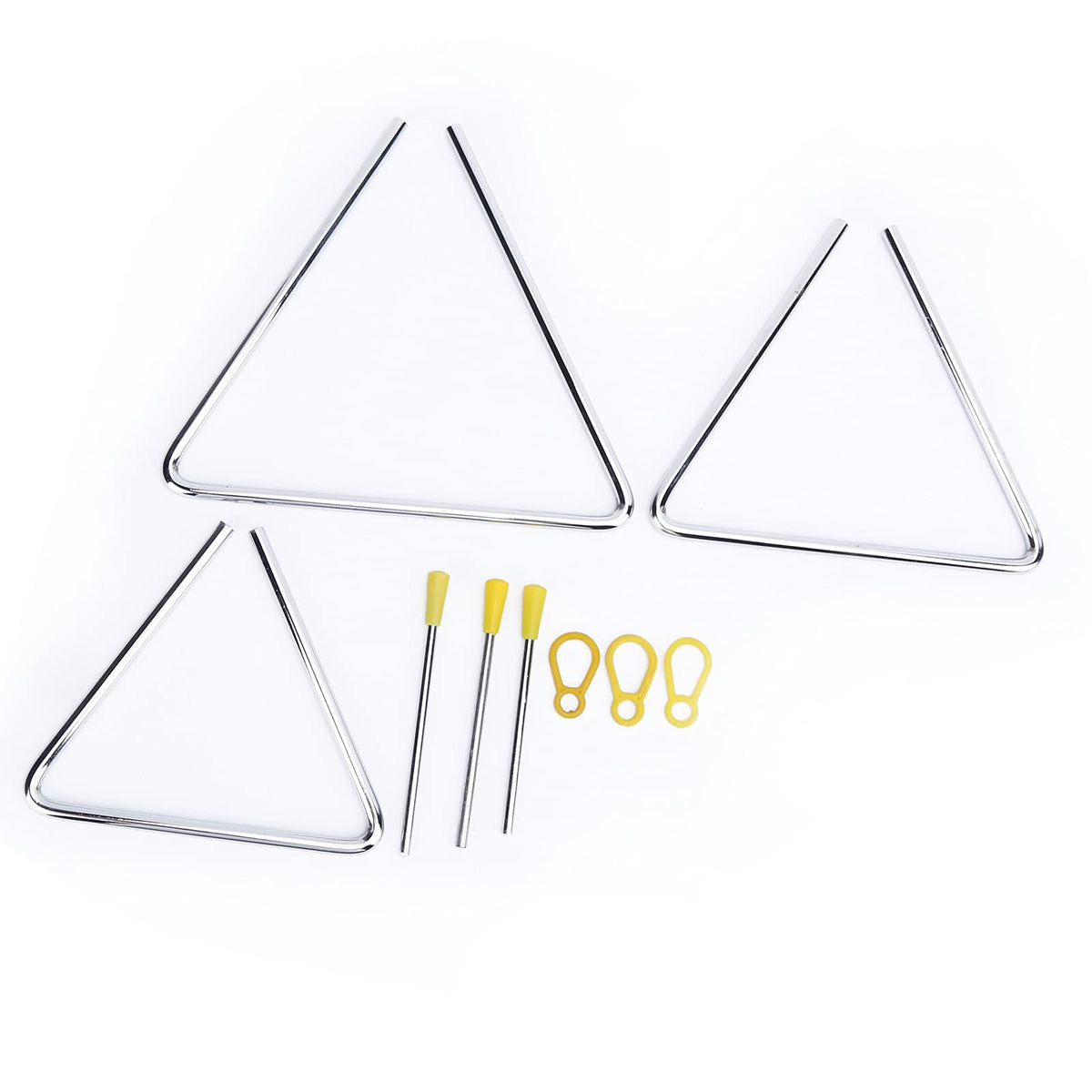 Percussion Instrument, 6In 7In 8In Educational Percussion Triangle Metal Carved Design Hand With For Kids For Children For Playi