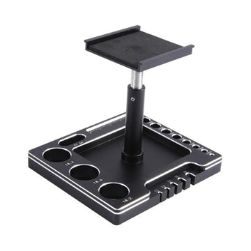 KingVal Metal RC Car Work Stand Repair Workstation Platform Compatible with TRX4M SCX24 FCX24 1/18 1/24 RC Mini Crawler Car (Bla