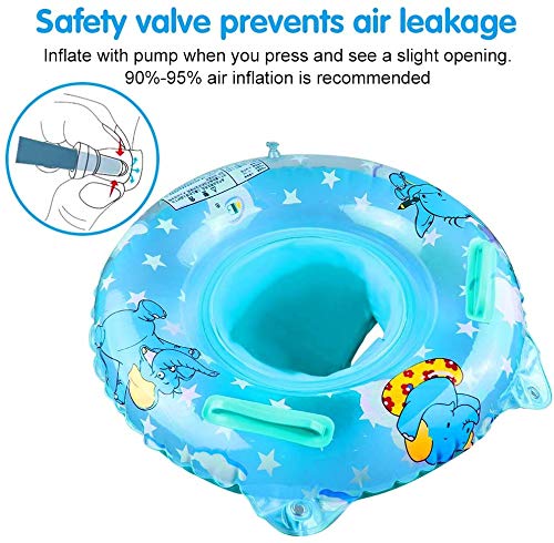 Walsai Baby Swimming Float  Inflatable Swimming Ring with Float Seat for 6 Months-6 Years Children (Blue)