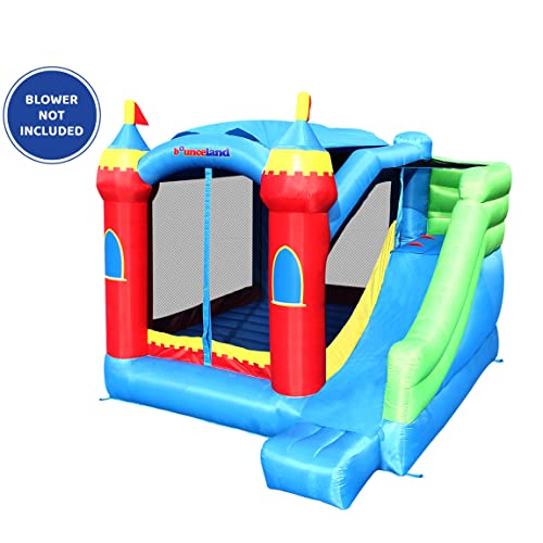 Bounceland Royal Palace Inflatable Bounce House [Blower NOT Included], Long Slide, Large Bouncing Area, Basketball Hoop and Sun