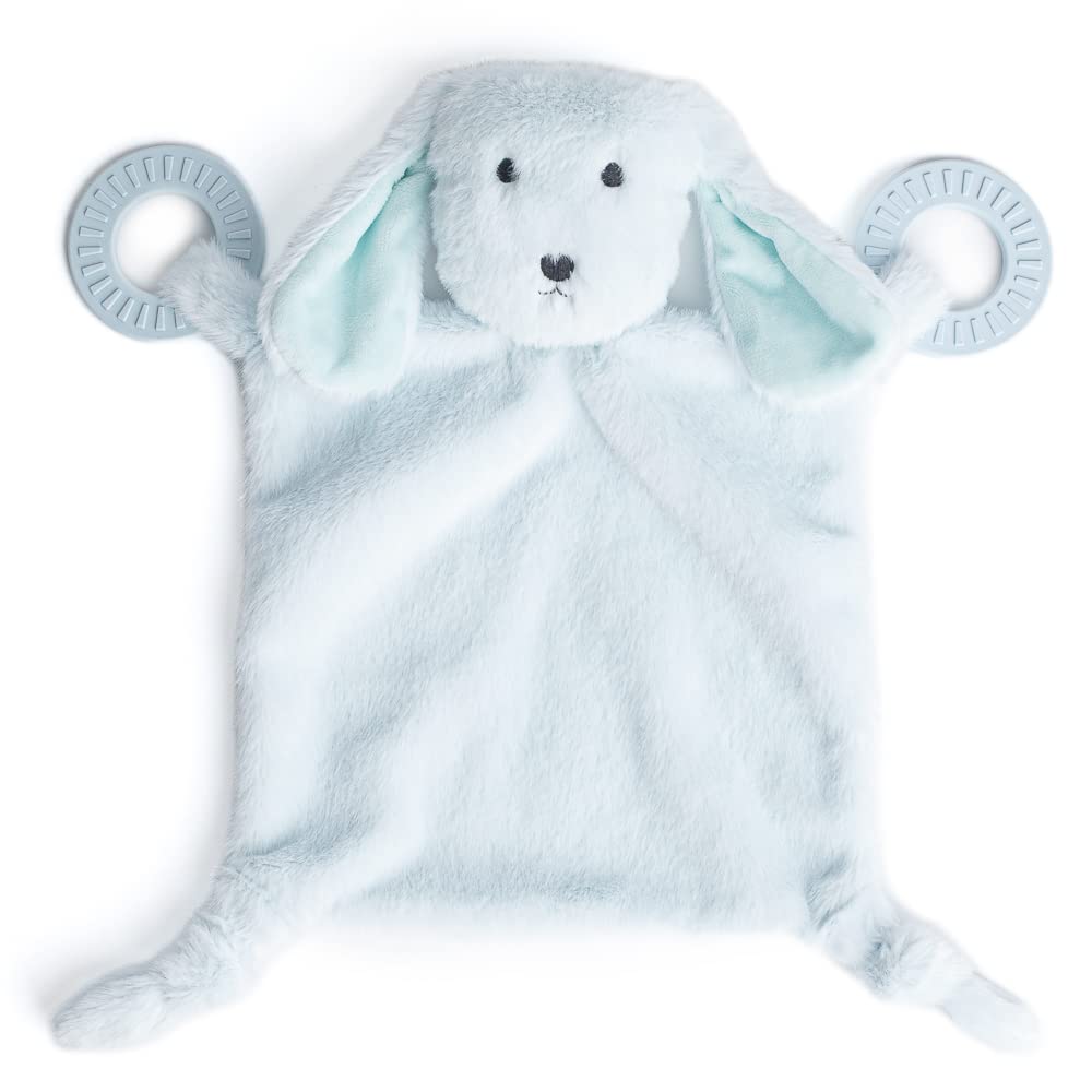 Baby Teether & Plush Lovey by Bella Tunno, Silicone Teether with Animal Snuggle Toy & Sensory Rattle, Teething Relief for Babies