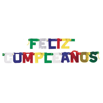 Deluxe Feliz Cumpleaos Jointed Banner - 8.5 (Pack of 1), Vibrant Multicolor Party Decoration, Perfect for Birthday Celebrations