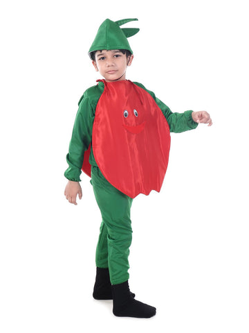 The Dance Bible Pomegranate Fancy Dress With Jumpsuit For Kids 2-4 Years | Boys & Girls Fruit Cutout Costume For School Function