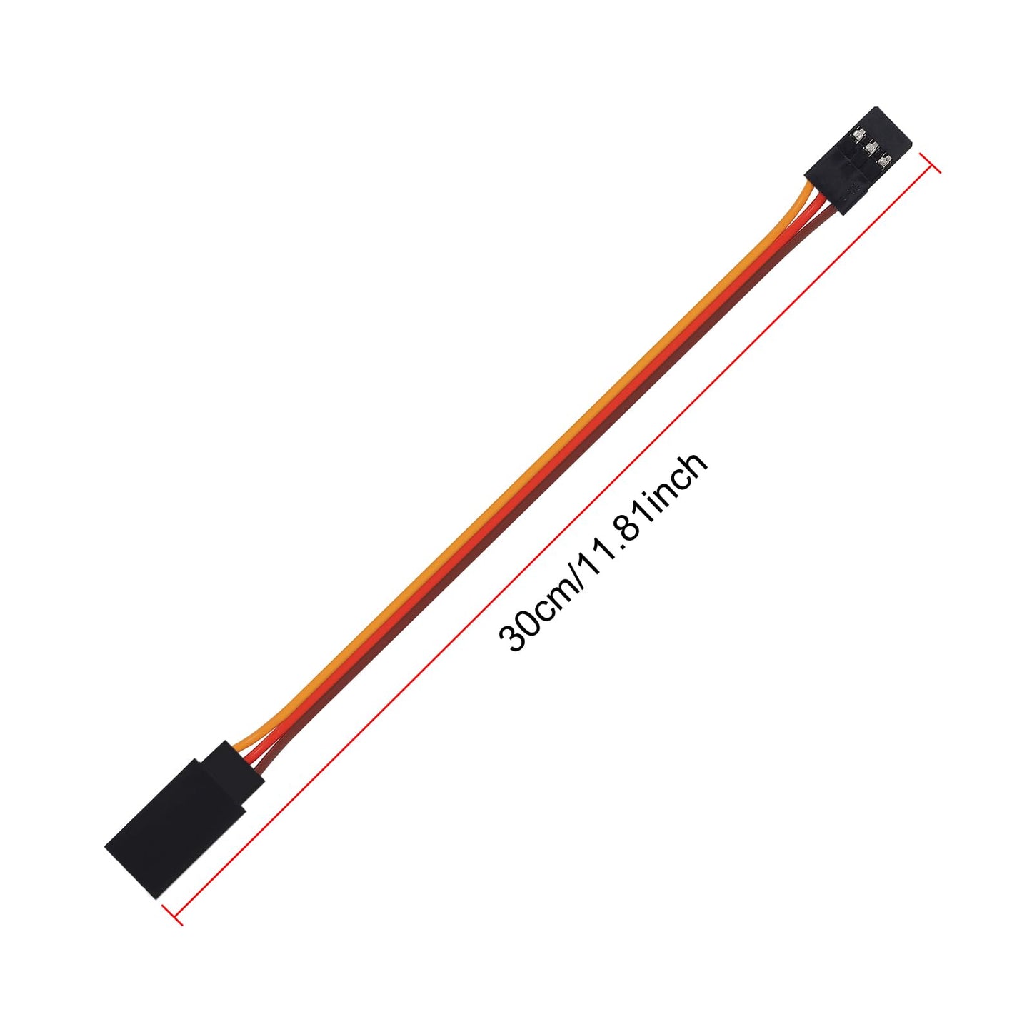 ACEIRMC 10pcs 3-Pin 30cm Servo Extension Cable Cord Female to Male Lead Wire Connector JR for RC Car Airplanes Remote Control
