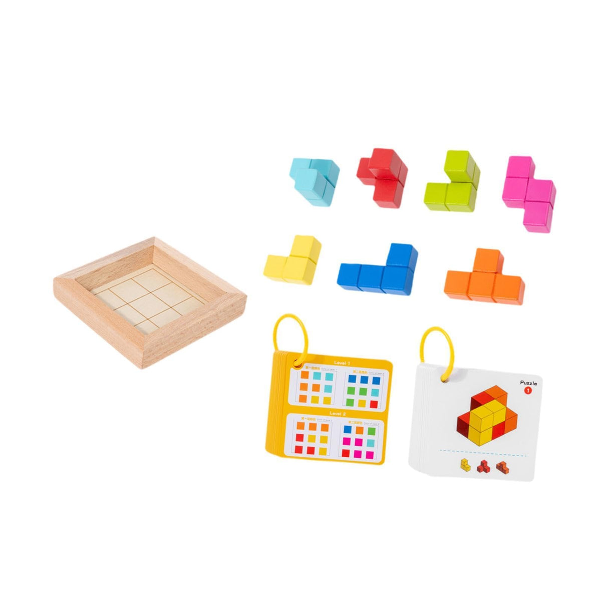 ATORSE Cube Puzzle Games Wood Puzzles Educational Cube Puzzles for Children Gifts
