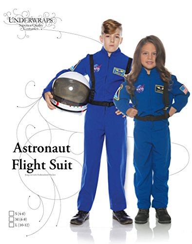 Underwraps Kid'S Children'S Astronaut Flight Suit Costume - Blue Childrens Costume, Blue, Medium