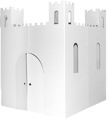 Easy Playhouse Blank Castle - Kids Art & Craft For Indoor & Outdoor Fun, Color, Draw, Doodle On This Blank Canvas–Decorate & Personalize A Cardboard Fort, 32' X 32' X 43. 5' -Made In Usa, Age 3+