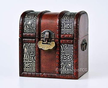 Kakapopotcg Elven Chest (Ancient Egypt) Lockable Wood Deck And Counter Box Trading Cards Mtg Magic Fab Tcg Ygo Ptcg Edh Commander Box Dice Box Dnd Spell Card Box