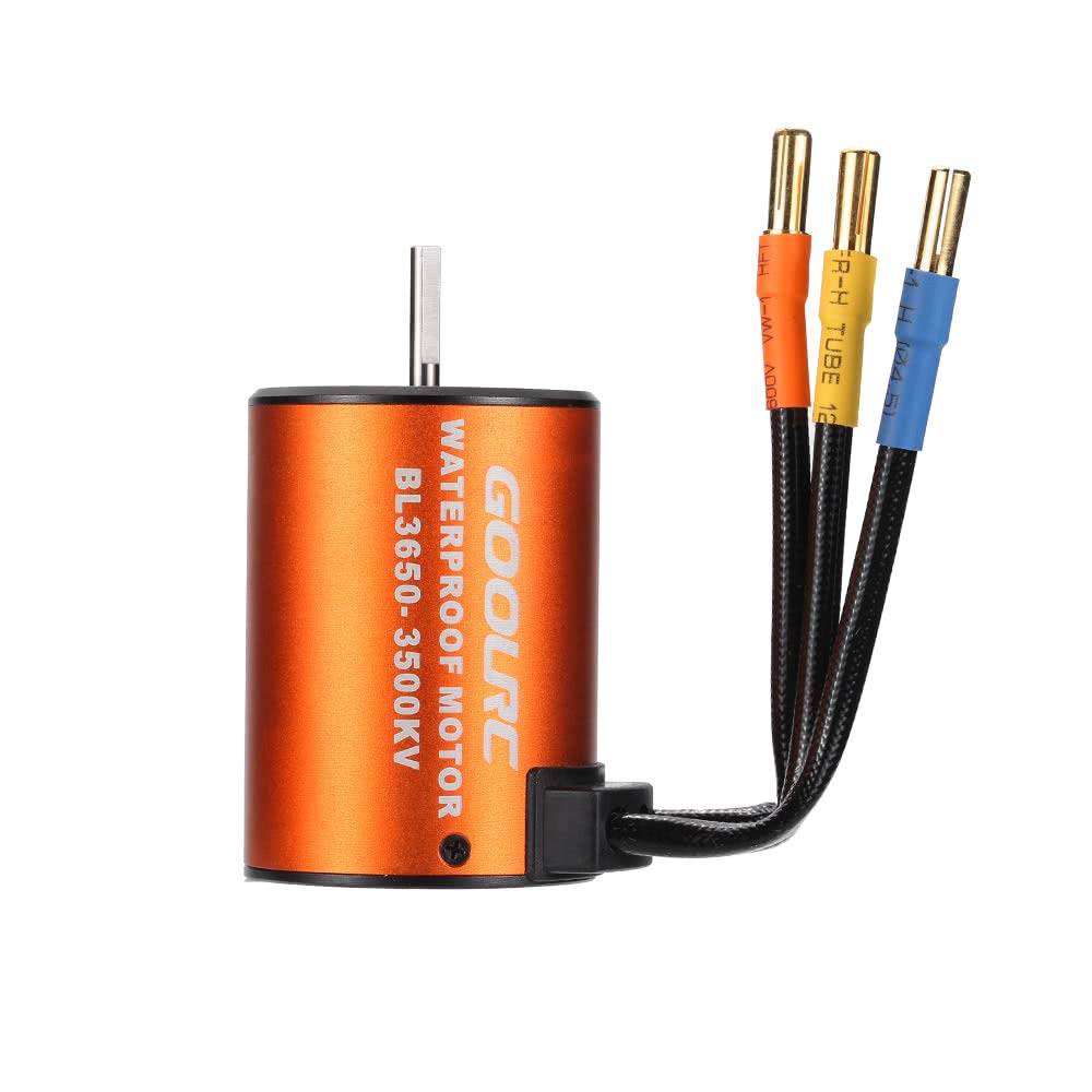 GoolRC 3650 3500KV Brushless Motor & 60A ESC Combo for 1/10 RC Car Truck, Waterproof, Model 43227-2288, Copper Material