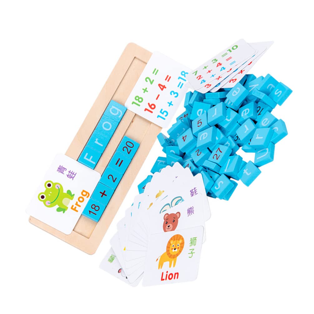 TOYANDONA Matching Letter Game Wooden Spelling Game Toys Develops Alphabet Words Spelling Skills Block Educational Interactive T