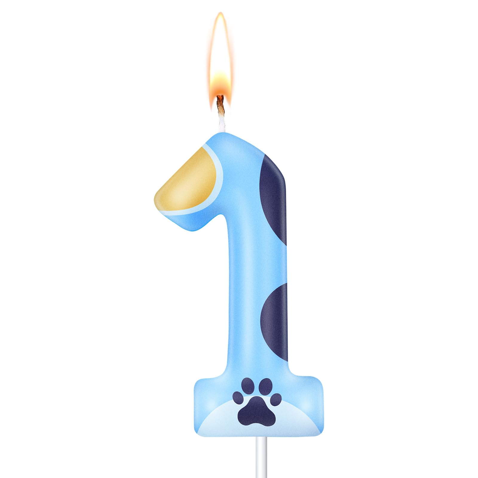 MTLEE Blue Dog Paw Candles Blue Birthday Cake Decorations Cake Cupcake Topper for Boy and Girl Birthday Decoration(1)