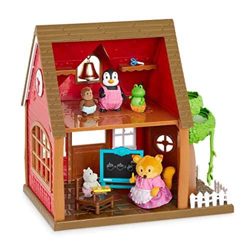 Lil Woodzeez – Toy Figures Playset – Miniature School Playhouse – Stackable – Storybook & Posable Figures Bundle – 3 Years +
