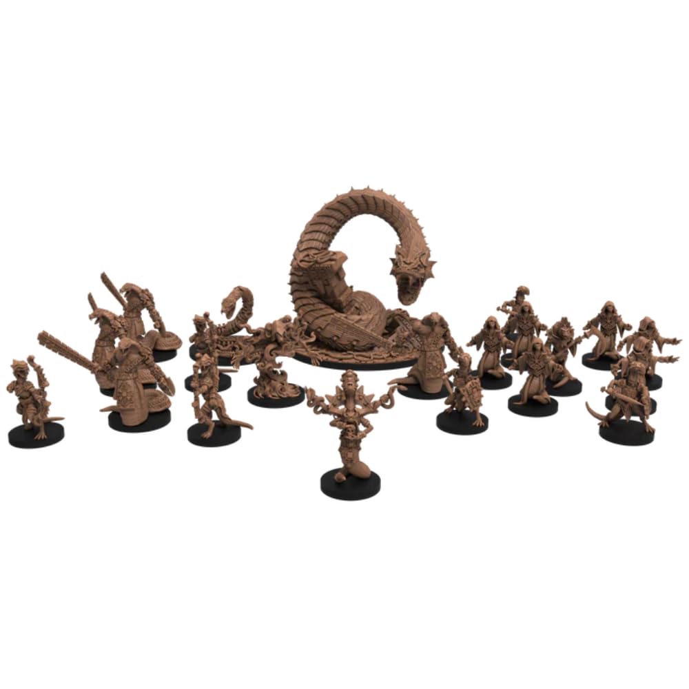 Epic Encounters: Chamber Of The Serpent Folk - Rpg Fantasy Roleplaying Tabletop Game With 20 Detailed Miniatures, Double-Sided Game Mat, & Game Master Adventure Book With Monster Stats, 5E Compatible