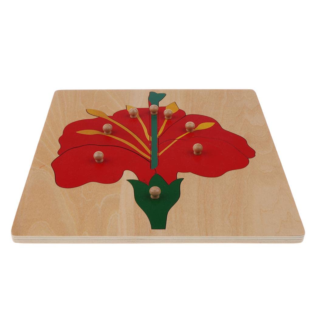 CALANDIS?Children Wooden Montessori Animal Peg Jigsaw Puzzle Toy Flower | Preschool Toys & Pretend Play