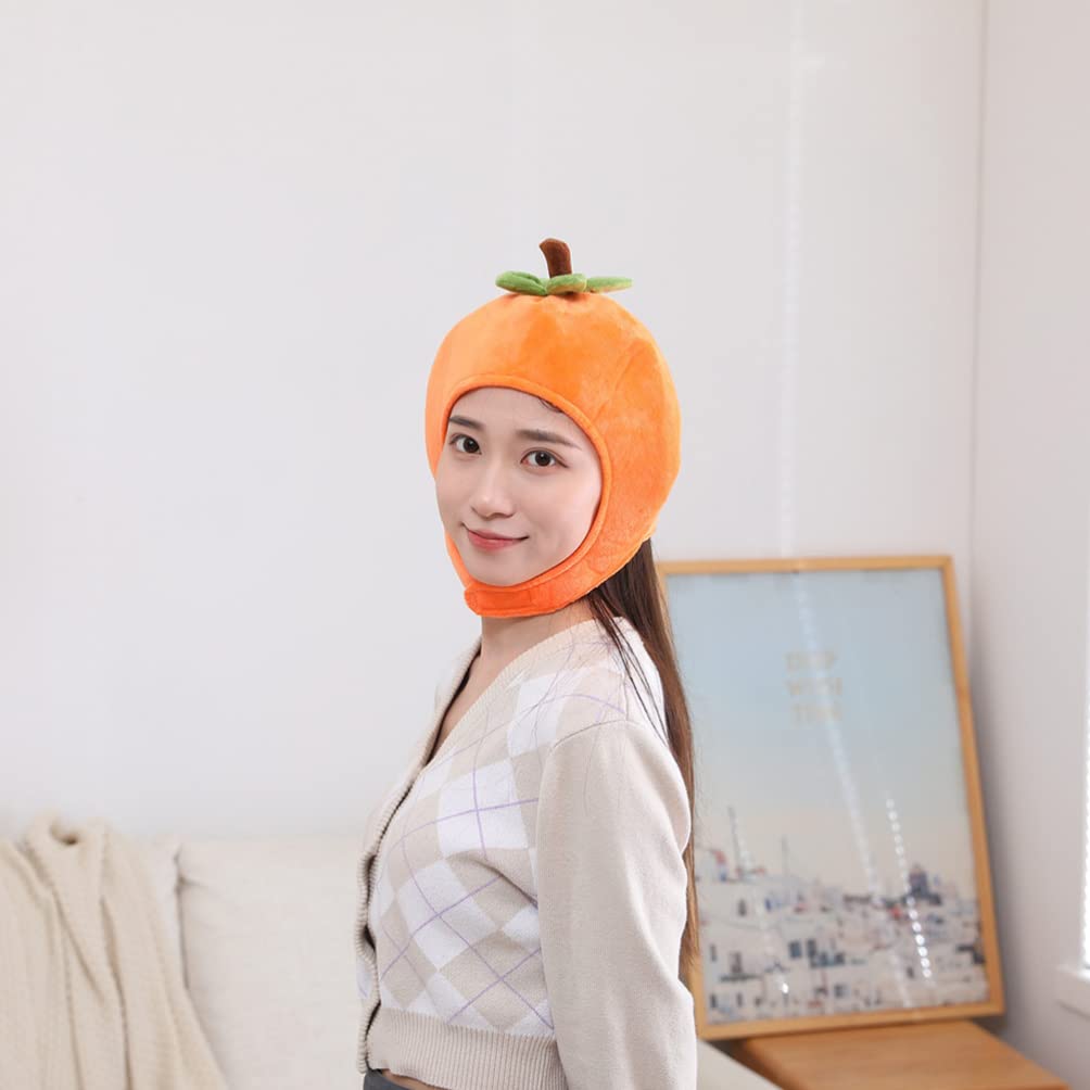 NOLITOY Funny Persimmon Hat, Plush Party Headgear Costume Accessory for Festive Event Photo Video Props Dress Up Decor