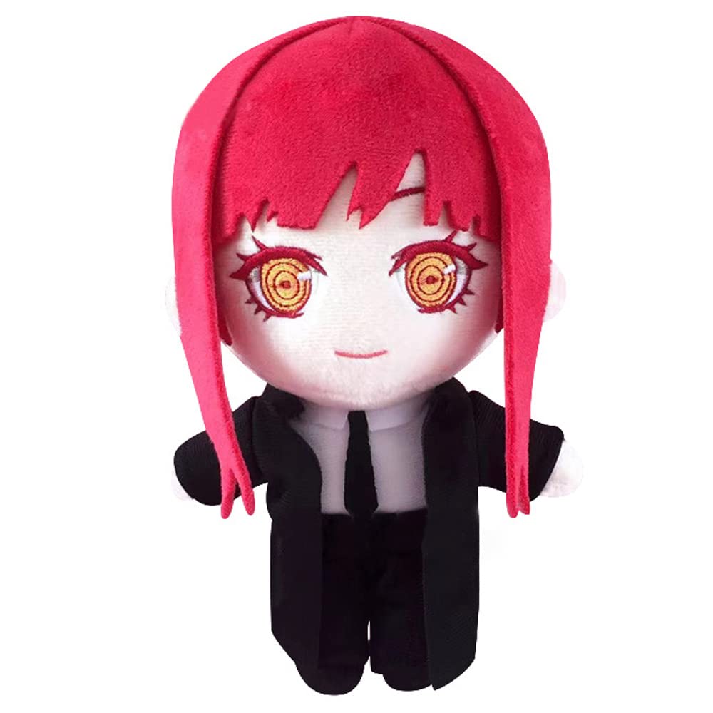 Jcvcx Red Hair Girl With Black Overcoat Plush Toy Anime Figure Stuffed Plushies Soft Doll Pillow