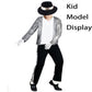 Dance Star Costume For Kids 80S 90S Pop Stage Cosplay Party Halloween Role Play 6-8 Years White Black
