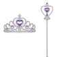 FancyDressWale Party Favour Princess Crown Tiara and Wand for Girls 310 Years/Return Gifts (Purple, Set of 1)