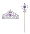 FancyDressWale Party Favour Princess Crown Tiara and Wand for Girls 310 Years/Return Gifts (Purple, Set of 1)