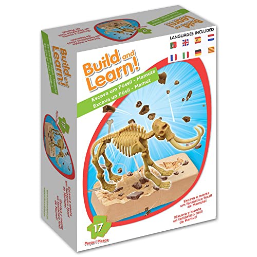 Science4you Mammoth Fossil Digging Kit - Excavation Toy for Kids 6+ - Assemble 17 Fossils - Ideal for Archeology and Paleontology