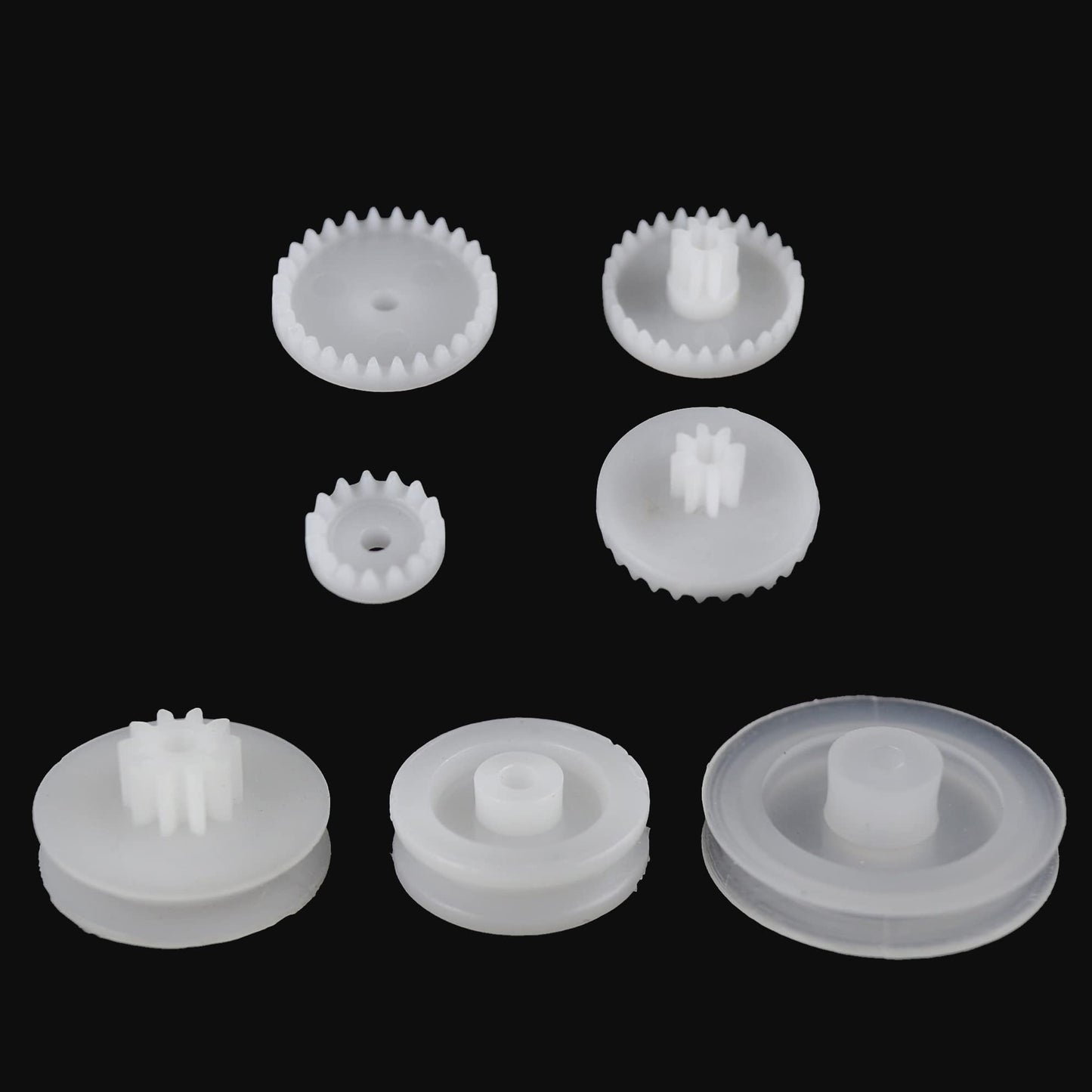 200Pcs 0.5 Mold Plastic Motor Gears Small Set Plastic Crown Gear Single Double Reduction Gear Worm Gear Electric Motor