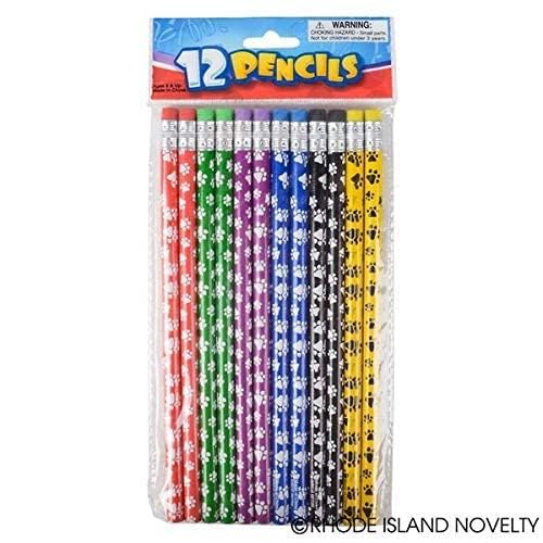 Rhode Island Novelty Paw Print Pencils- Party Favors (Pack of 12)
