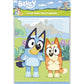 Bluey Dog Birthday Party Supplies Bundle includes 16 Plastic Party Favor Loot Bags and 1 Dinosaur Sticker Sheet