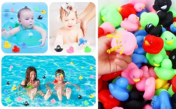 Dztian 12 Pcs Multicolored Mini Multicolor Rubber Ducks Baby Bath Ducky Bathtub Pool Squeaky Little Duck Toys For Shower/Party D