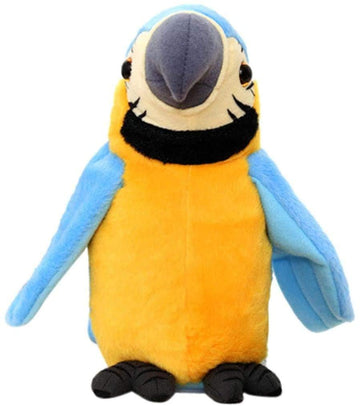 Talking Macaw Parrot Repeat What You Say Stuffed Animal Plush Toy Electronic Record Animated Bird Shake Wings Speaking Parrot Pe