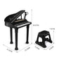 Love&Mini Piano Keyboard Toys For Kids - 31 Keys Toddlers Piano Toys With Microphone And Stool, Black Piano For Kids Age 3+ Year Old Girls Boys Birthday Gifts