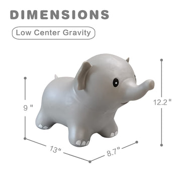 Hotmax Bouncy Horse, Inflatable Bouncing Animals Hopper For Toddlers Or Kids, Ride On Rubber Jumping Toys For Boy Or Girl Birthday Gift(Grey Elephant)