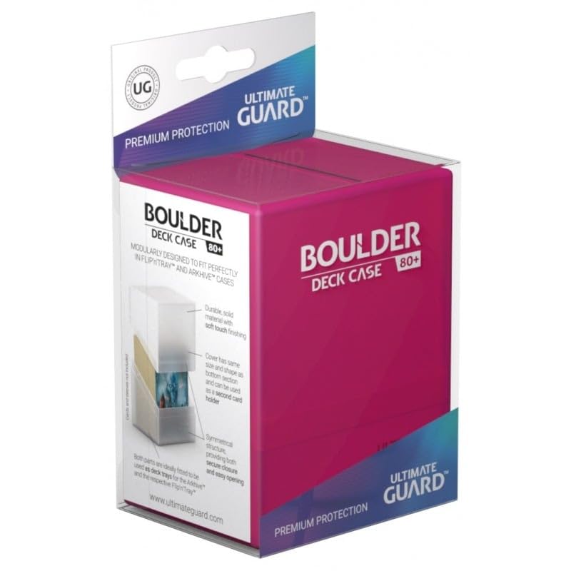 Ultimate Guard Boulder 80+ Classic, Deck Case For 80 Double-Sleeved Tcg Cards, Rhodonite, Secure & Durable Storage For Trading Card Games, Soft-Touch Finish