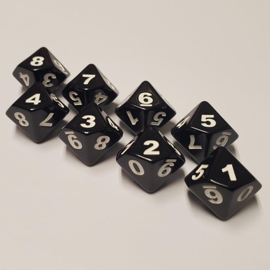 Spindown D10 Dice (8 Pack) Great For Magic: The Gathering